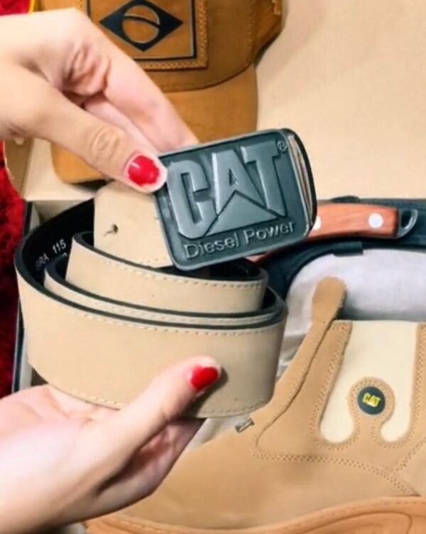 Kit Caterpillar - Botina + Boné + Cinto + Faca (Oferta do trabalhador, Só Hoje!) - Imagem 6
