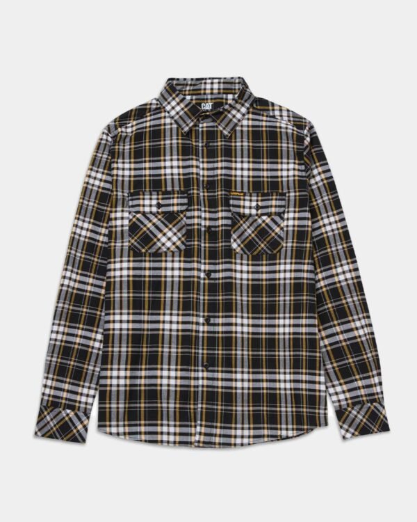 CAMISA DE TRABALHO MASCULINA DE MANCHAS XADREZ DE MANGA LONGA