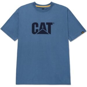 Camiseta com Logo Marca CAT Azul