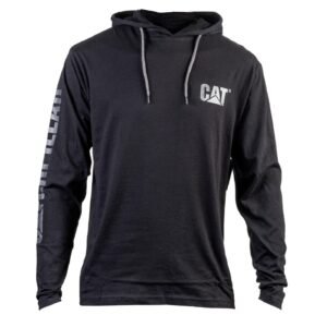 Camiseta de Manga Longa com Capuz Preta