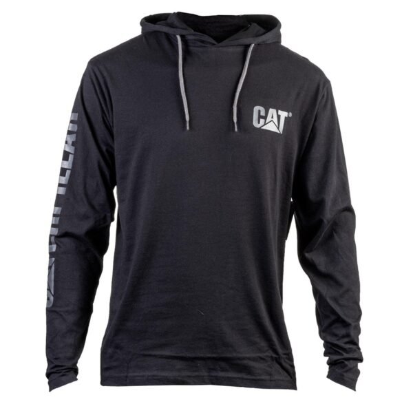 Camiseta de Manga Longa com Capuz Preta