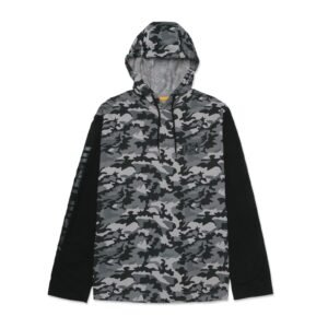 Camiseta de Manga Longa com Capuz Camuflada