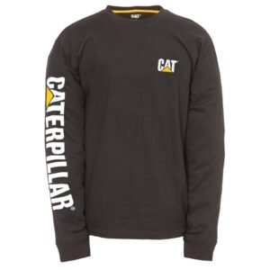 Camiseta de Manga Longa com Banner de Marca - Preta