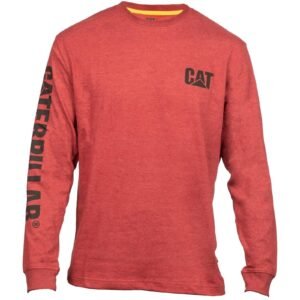 Camiseta de Manga Longa com Banner de Marca Vermelha